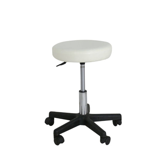 Adjustable Faux Leather White Stool