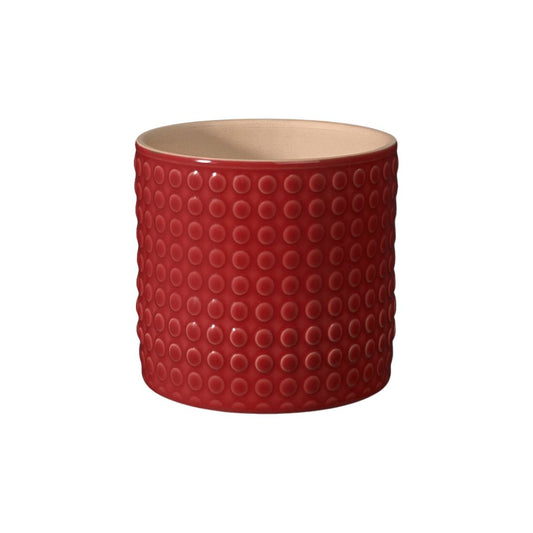 Red Textured Ceramic Pot