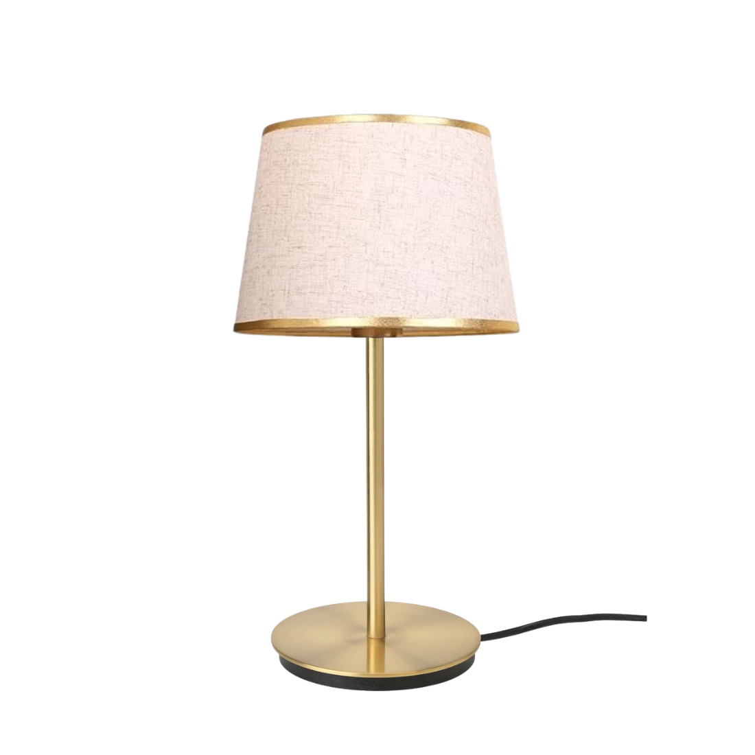 Beige Lampshade and Gold Table Lamp