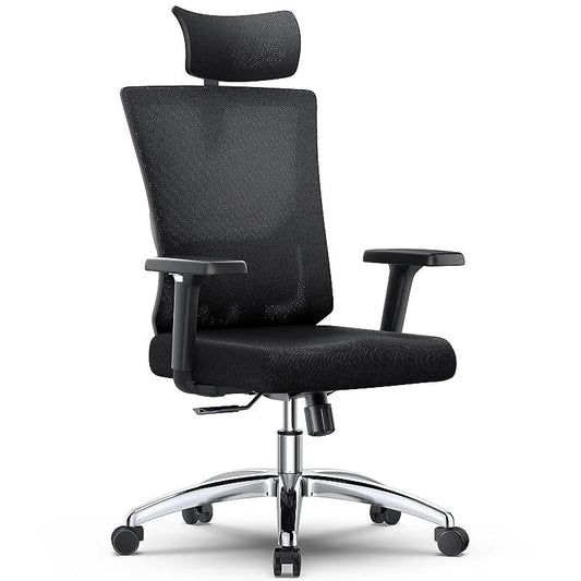 Black Swivel Ergonomic Office Chair with Head Rest