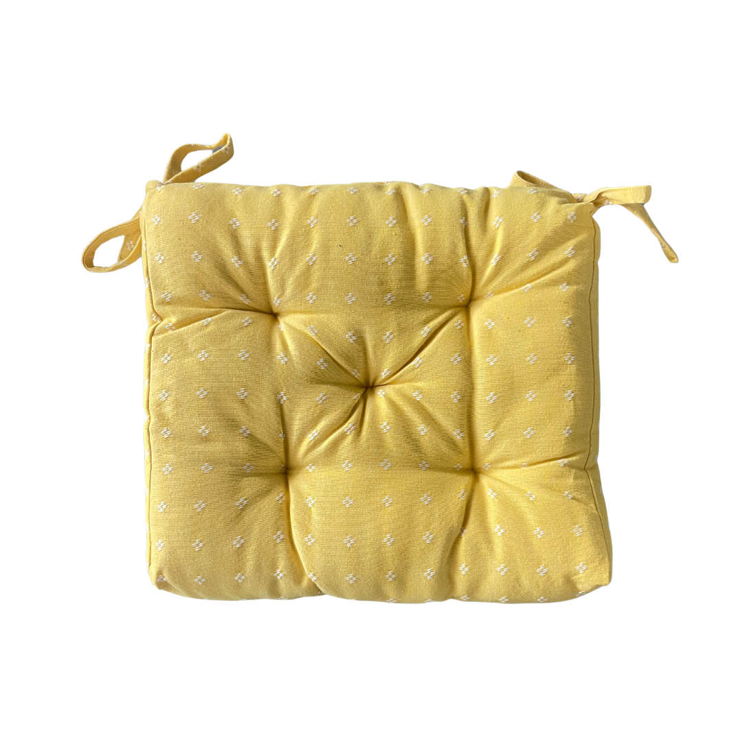 Yellow Embroidered Chair Cushion Pad