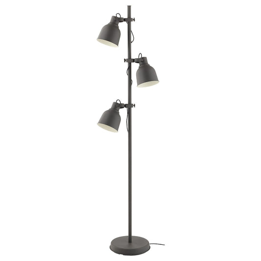 Dark Grey Floor Lamp with 3 Adjustable Heads