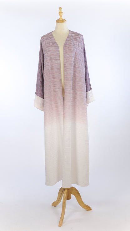 Purple And White Color Gradient Abaya