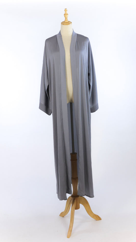 Elegant Open Grey Abaya