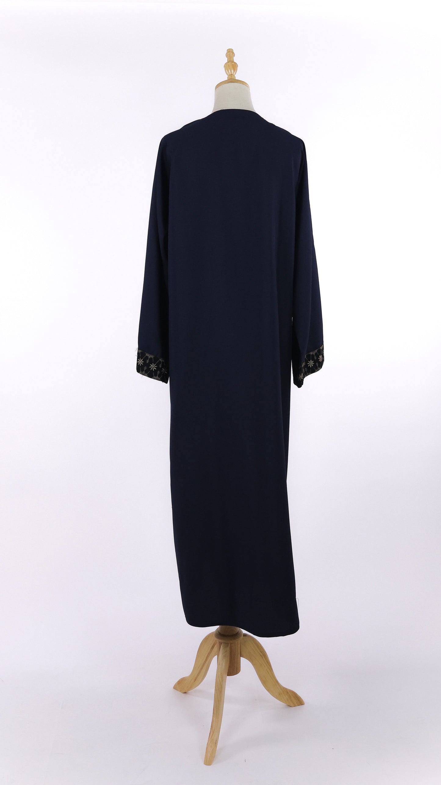 Modest Navy Abaya 
With Floral Embroidery