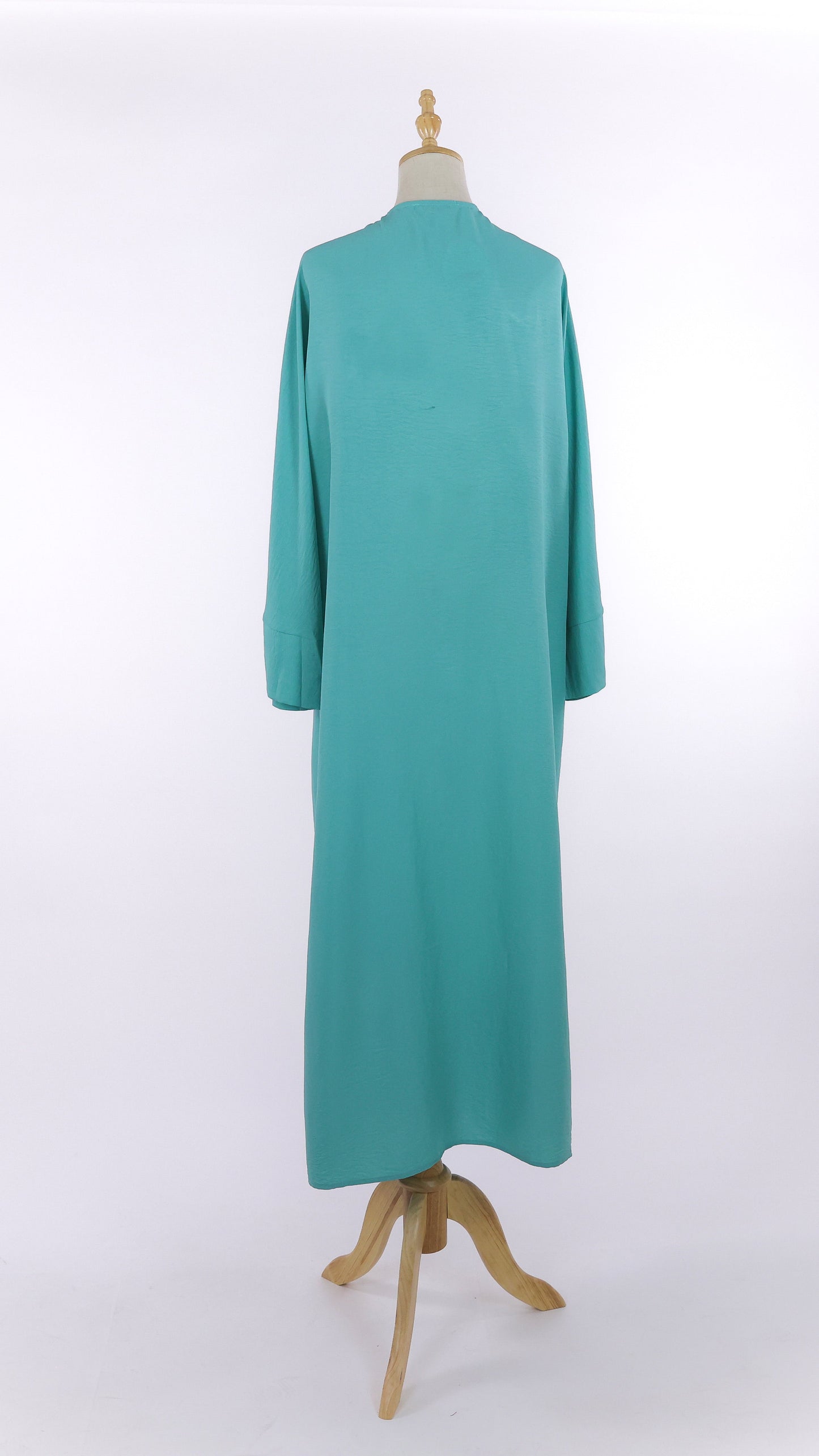 Open Turquoise Abaya With Matching Belt