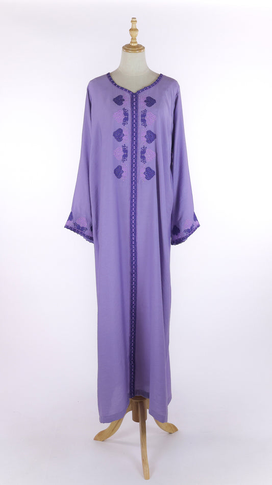 Purple Jellabiya With Embroidery And Beading