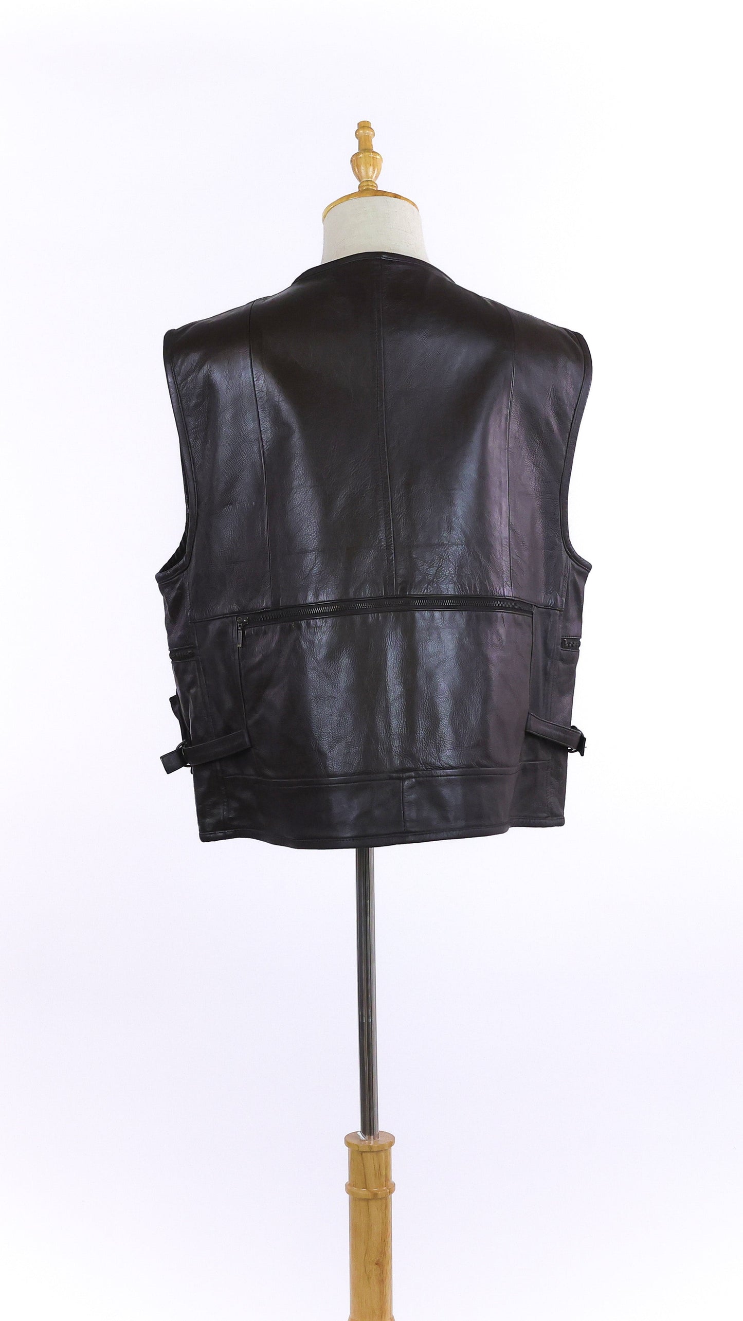 Vintage Brown Leather Safari Vest