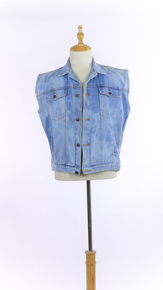 Light Blue 90's Vintage Denim Vest