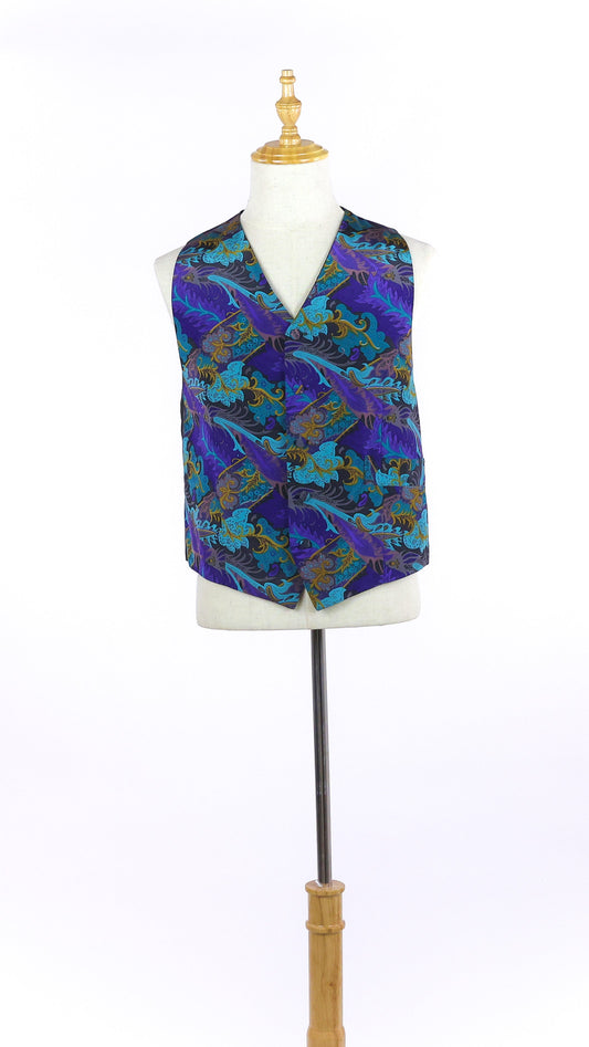 Vintage Silk Printed Vest