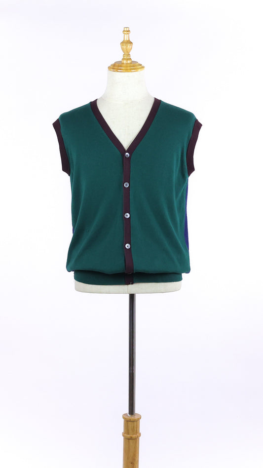 Multi-Colored Sweater Vest With Buttons